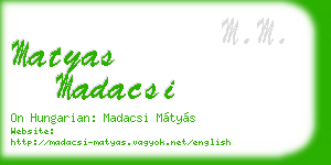 matyas madacsi business card